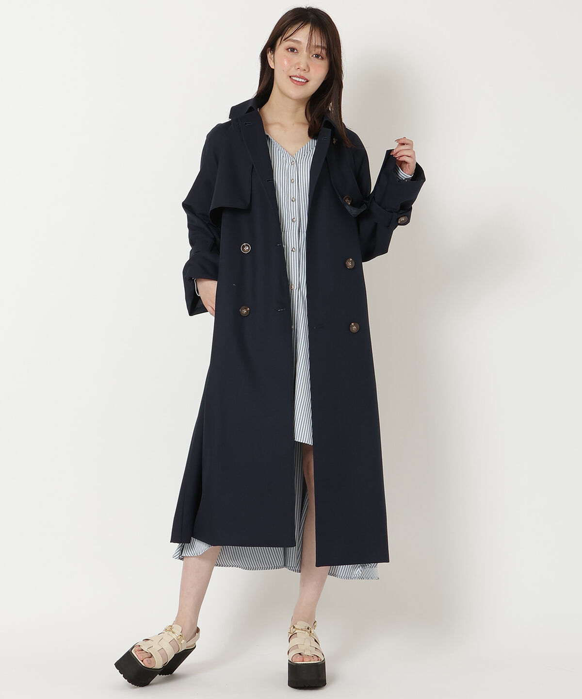 REDYAZEL「スタンドカラートレンチコート」|トレンチコート|
