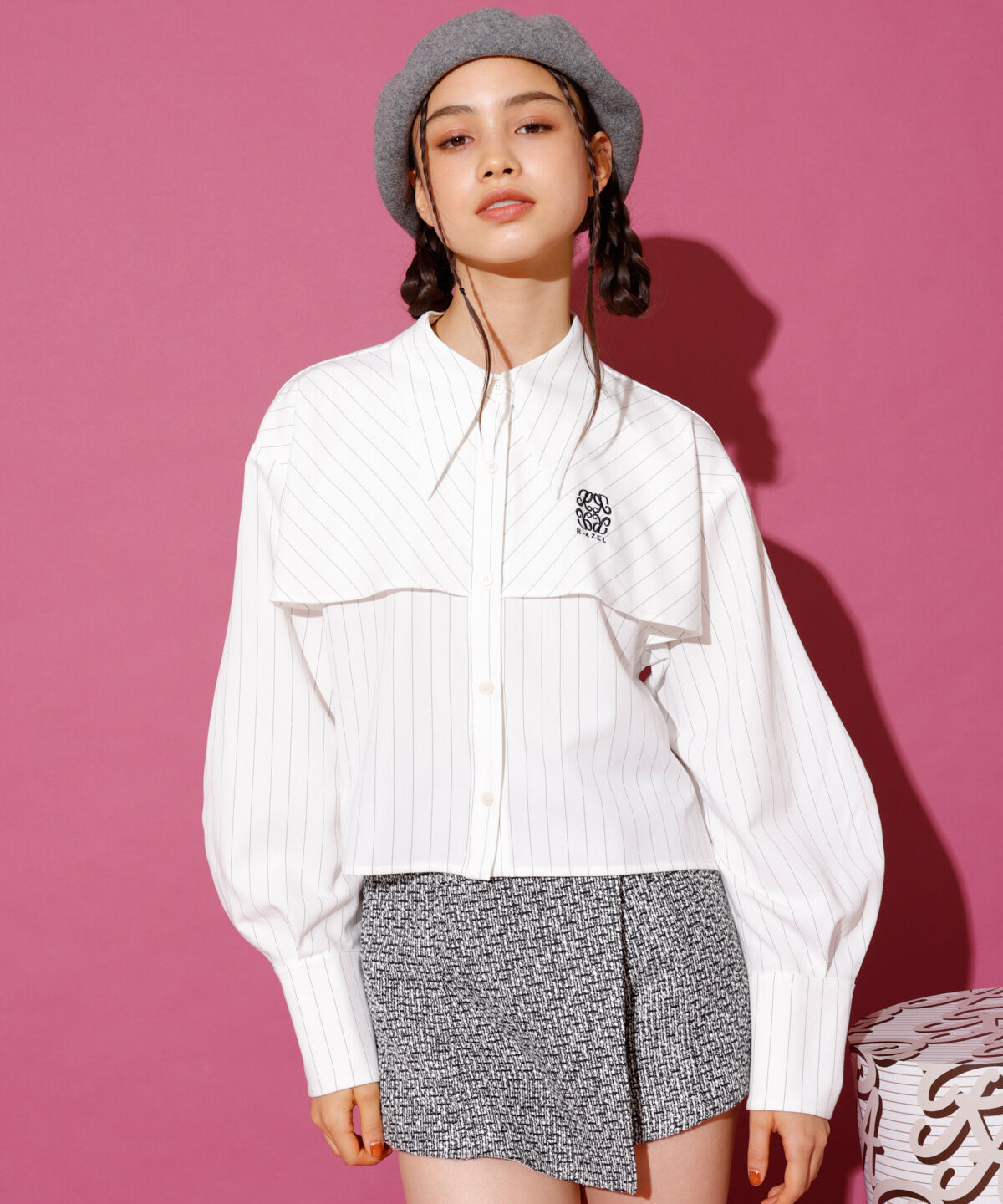 REDYAZEL「ツィードラップショートパンツ」|キュロット|