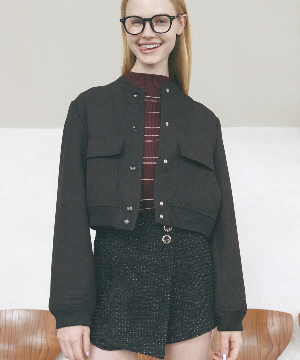 REDYAZEL「ツィードラップショートパンツ」|キュロット|