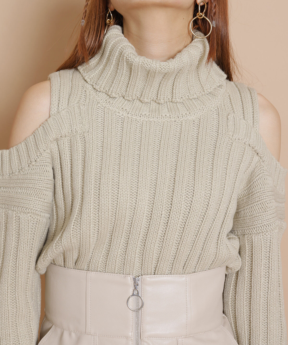 REDYAZEL「タートルオフショルニット」|ニット・セーター|