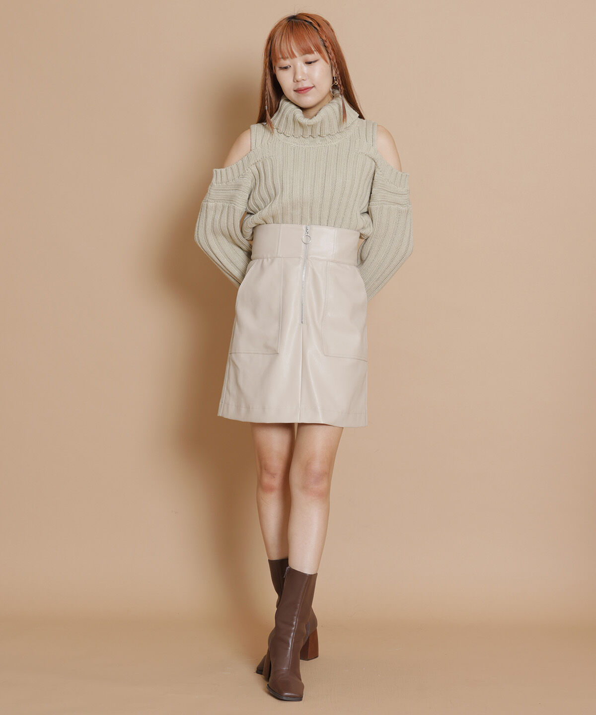 REDYAZEL「タートルオフショルニット」|ニット・セーター|