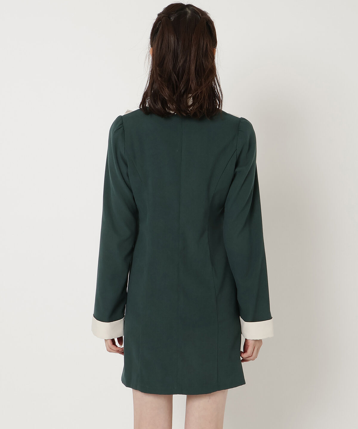 REDYAZEL「バイカラーシャツミニワンピース」|ワンピース|