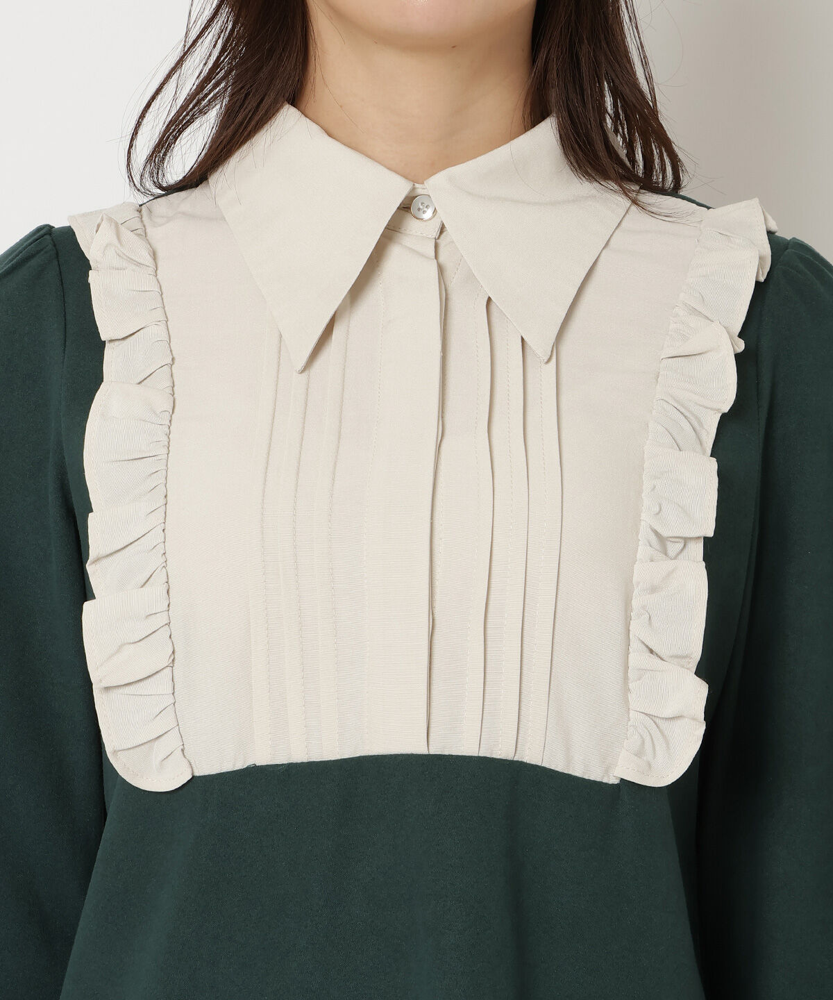 REDYAZEL「バイカラーシャツミニワンピース」|ワンピース|