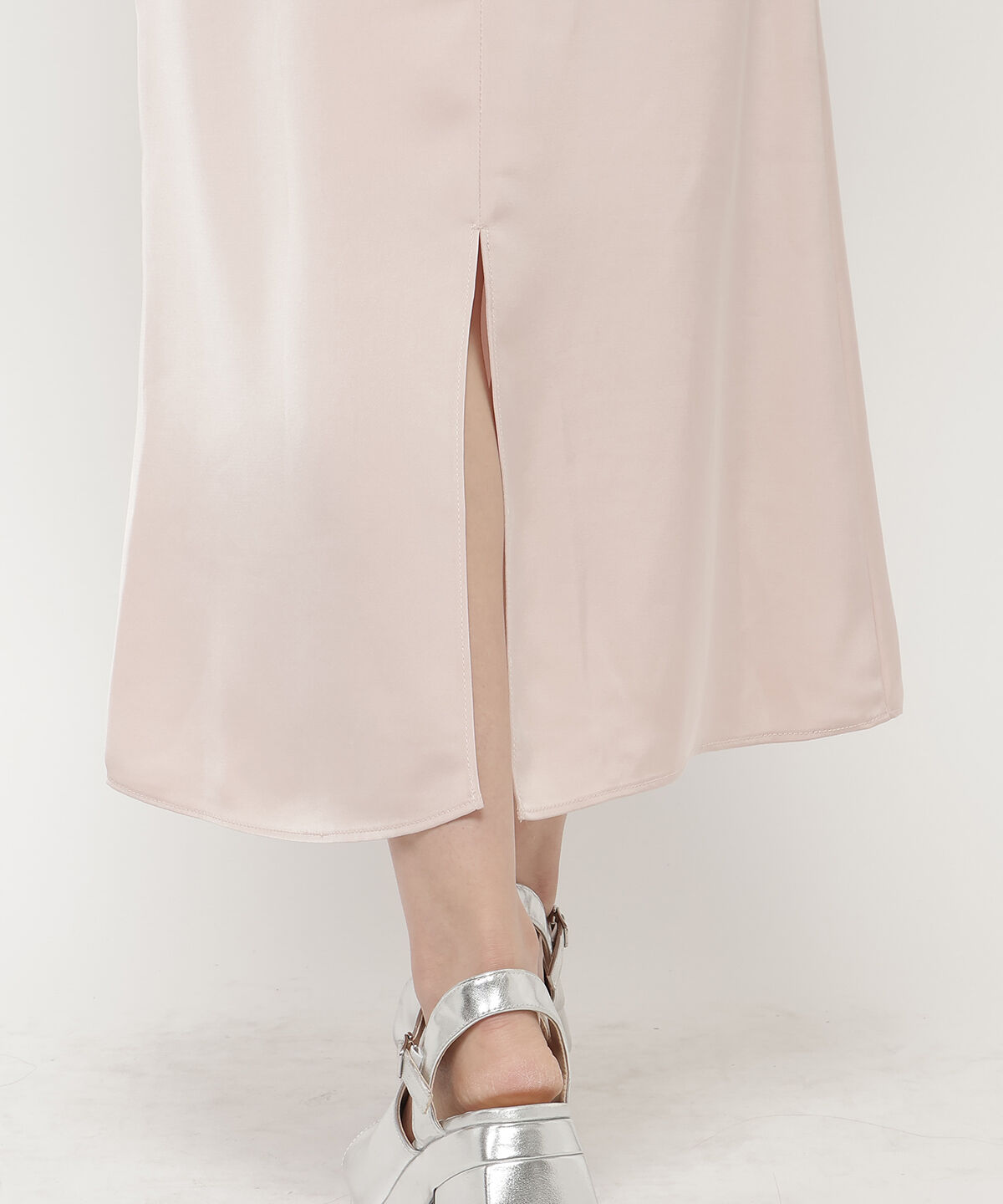 REDYAZEL「ハイウエストサテンナロースカート」|タイト|