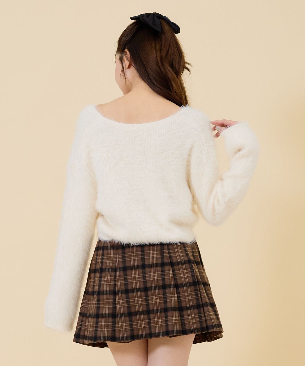 REDYAZEL「ミニパールボタンシャギーカーディガン」|カーディガン|