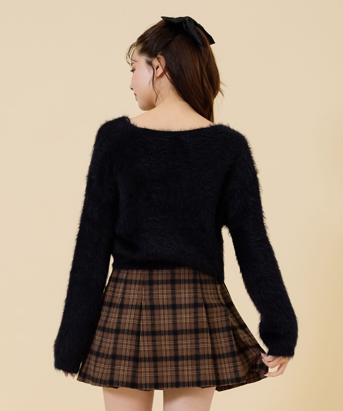 REDYAZEL「ミニパールボタンシャギーカーディガン」|カーディガン|