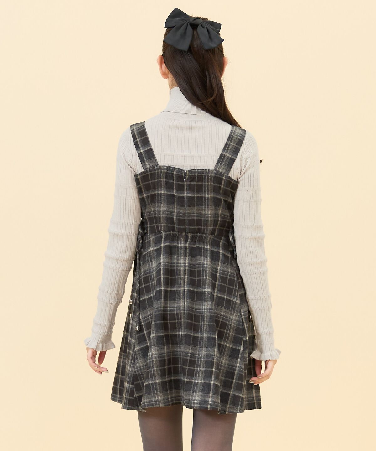 REDYAZEL「チェックサイドダブルリボンワンピース」|ワンピース|
