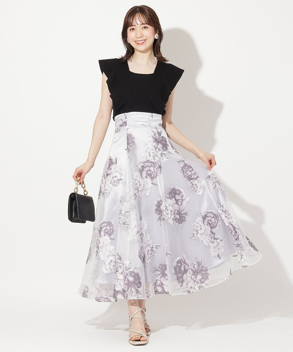 WILLSELECTION「オパールフラワードッキングワンピース」|ワンピース|