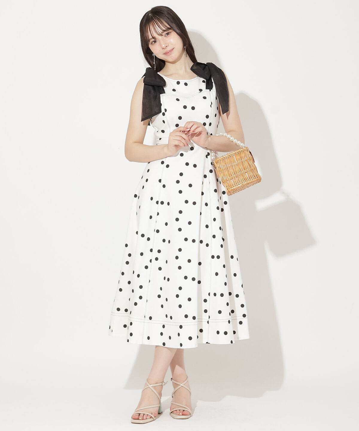 WILLSELECTION「ショルダーリボンノースリーブワンピース」|ワンピース|