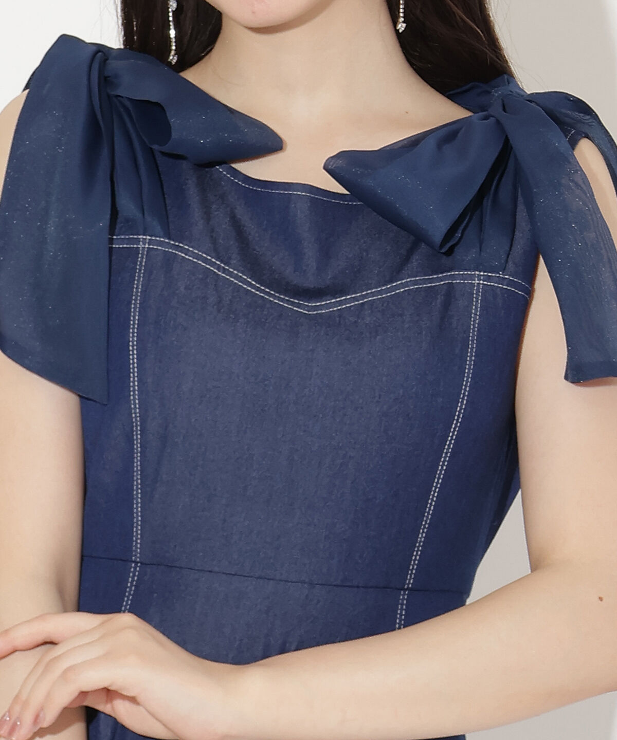 WILLSELECTION「ショルダーリボンノースリーブワンピース」|ワンピース|