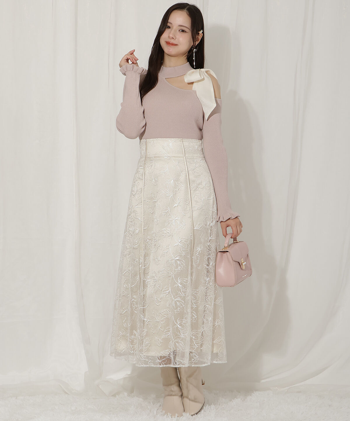 WILLSELECTION「リボンショルダーリブニット」|ニット・セーター|