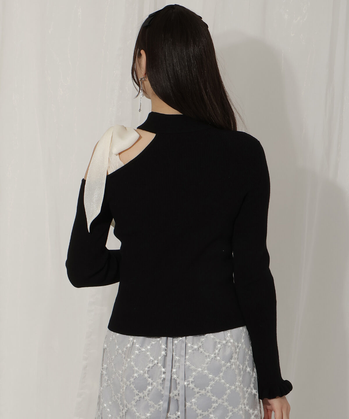 WILLSELECTION「リボンショルダーリブニット」|ニット・セーター|