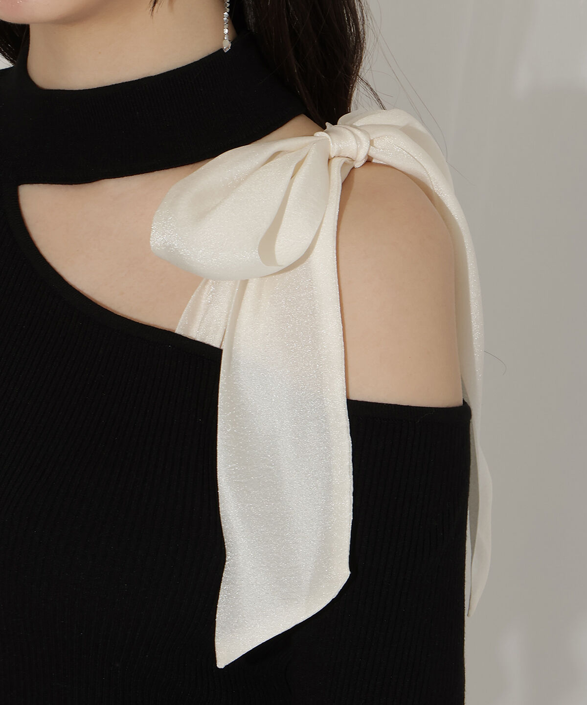 WILLSELECTION「リボンショルダーリブニット」|ニット・セーター|