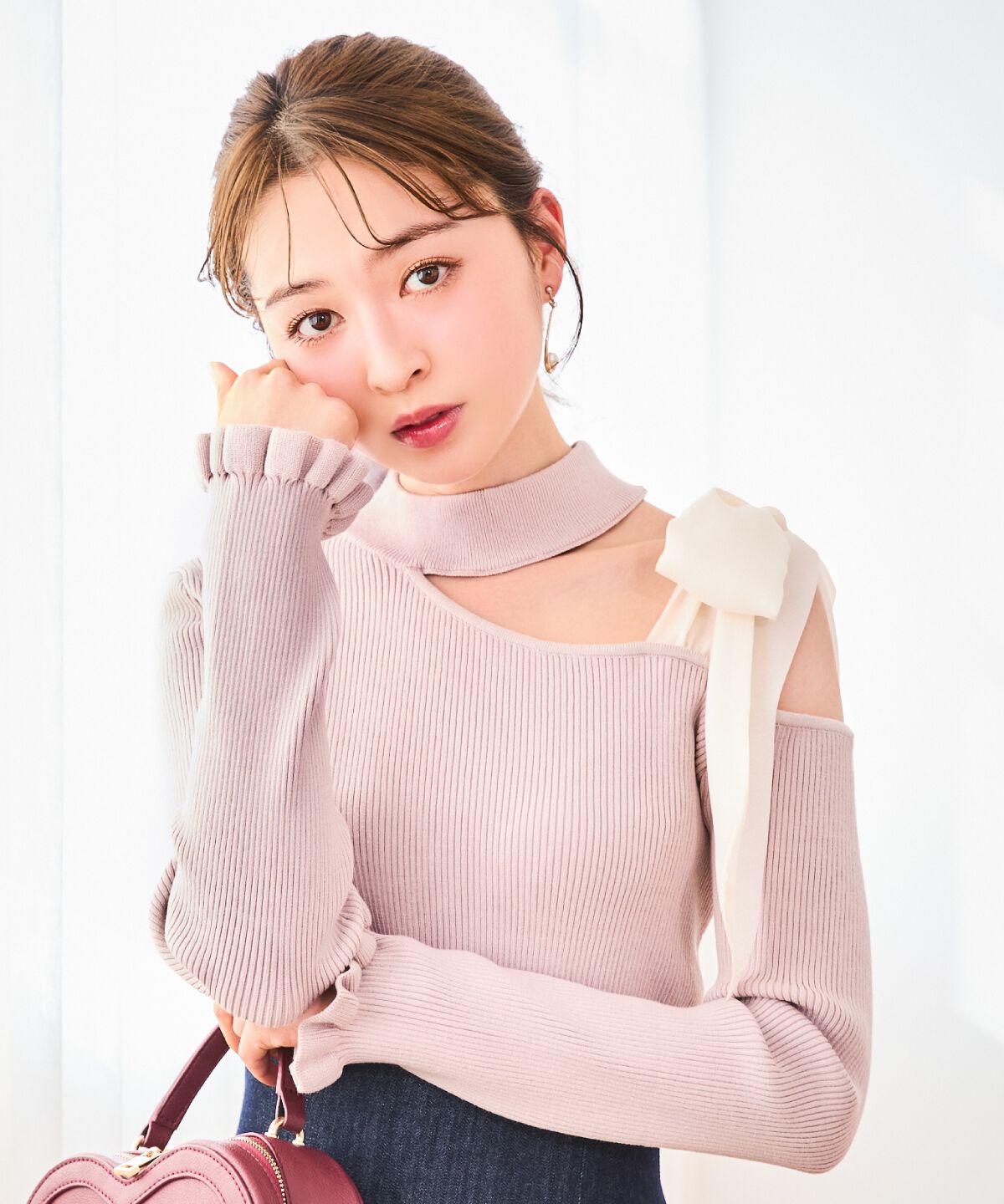 WILLSELECTION「リボンショルダーリブニット」|ニット・セーター|