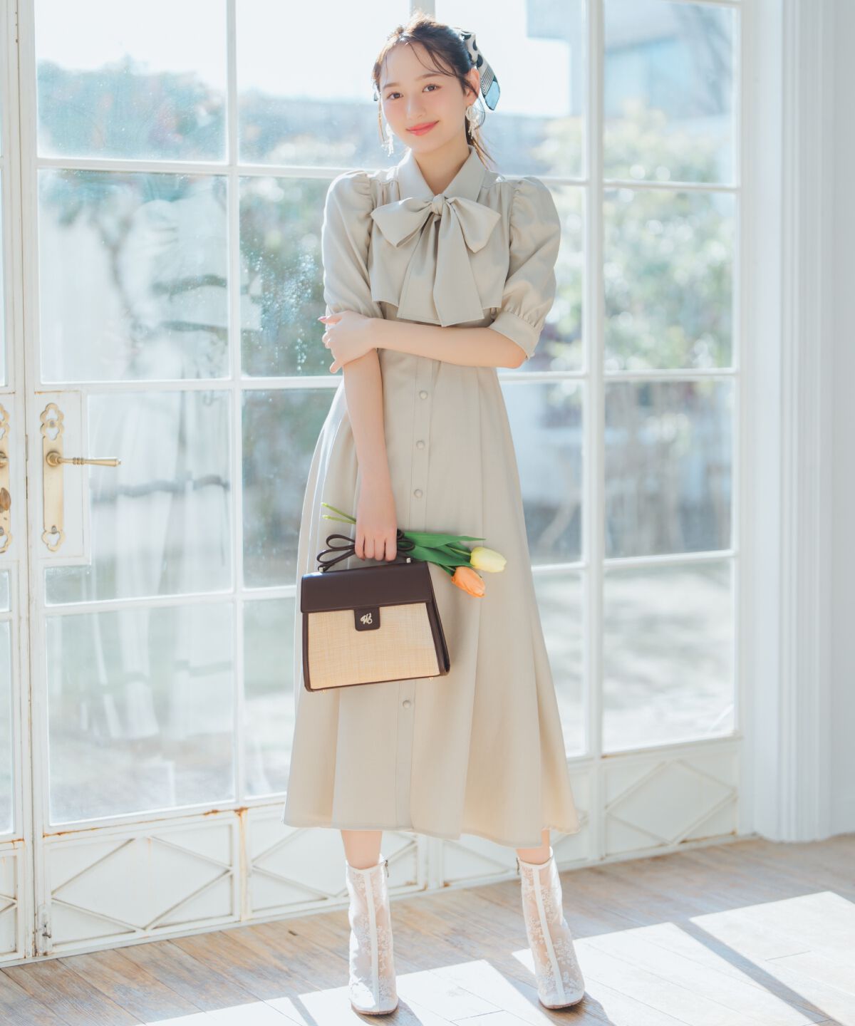 WILLSELECTION「レイヤードライクリボンタイシャツワンピース」|ワンピース|