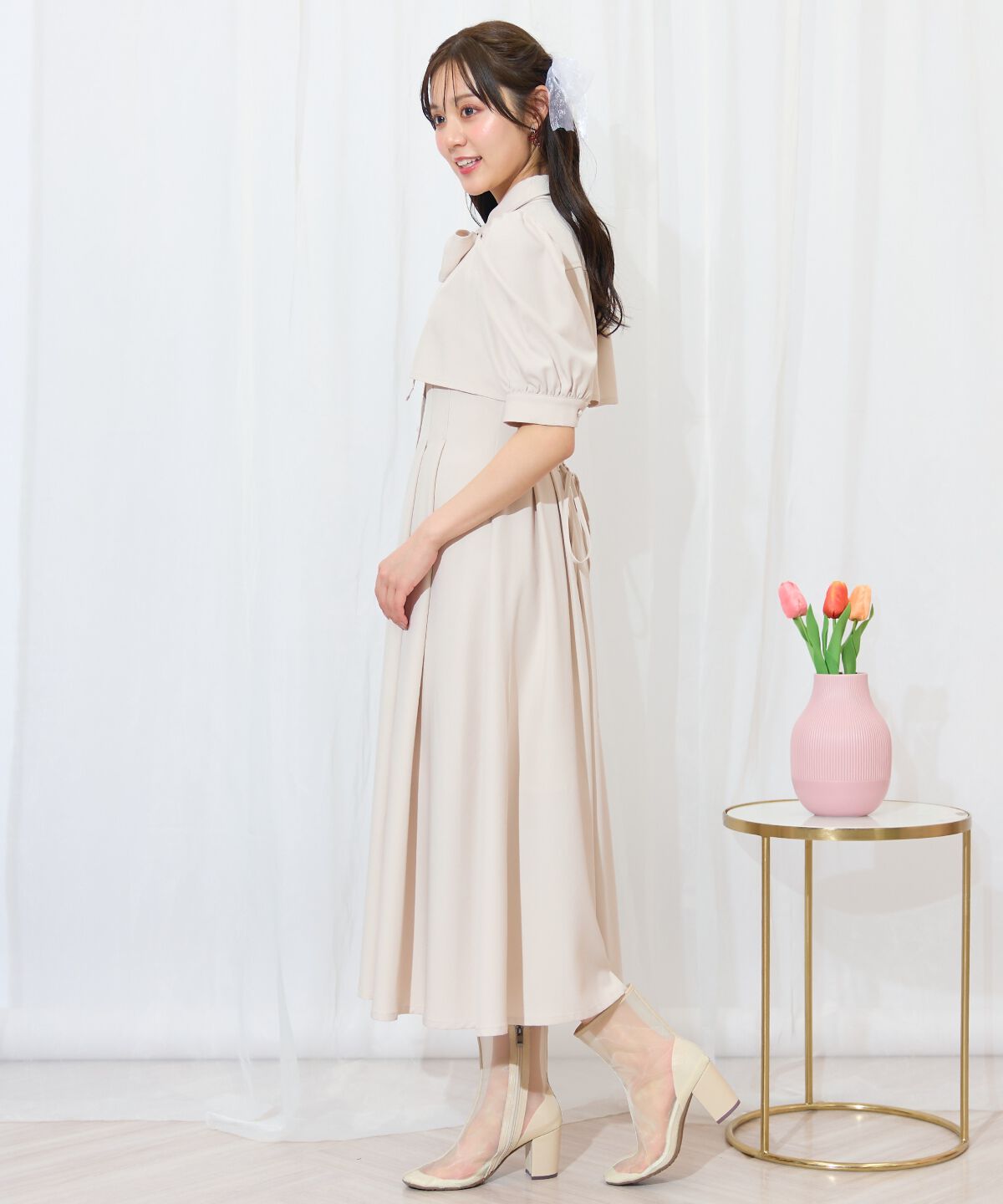 WILLSELECTION「レイヤードライクリボンタイシャツワンピース」|ワンピース|