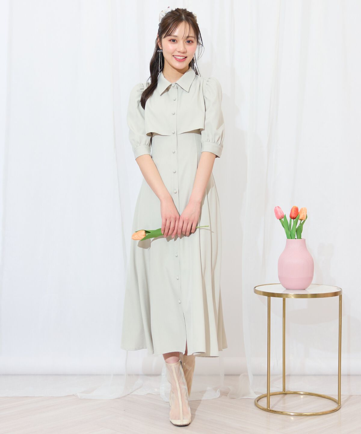 WILLSELECTION「レイヤードライクリボンタイシャツワンピース」|ワンピース|