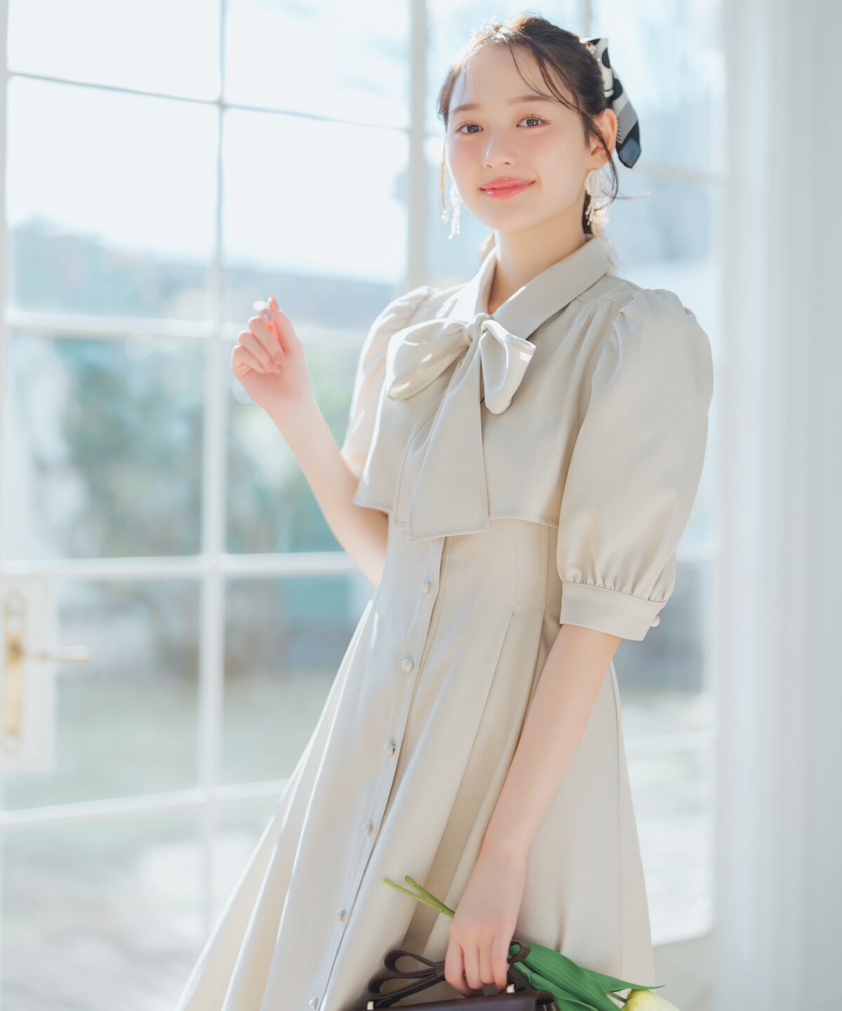 WILLSELECTION「レイヤードライクリボンタイシャツワンピース」|ワンピース|