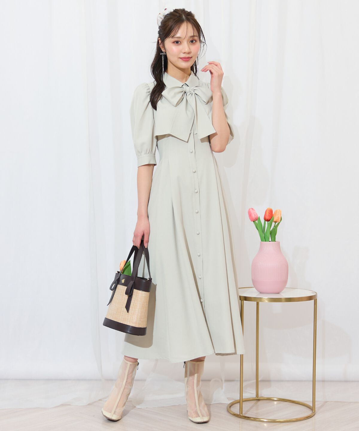 WILLSELECTION「レイヤードライクリボンタイシャツワンピース」|ワンピース|