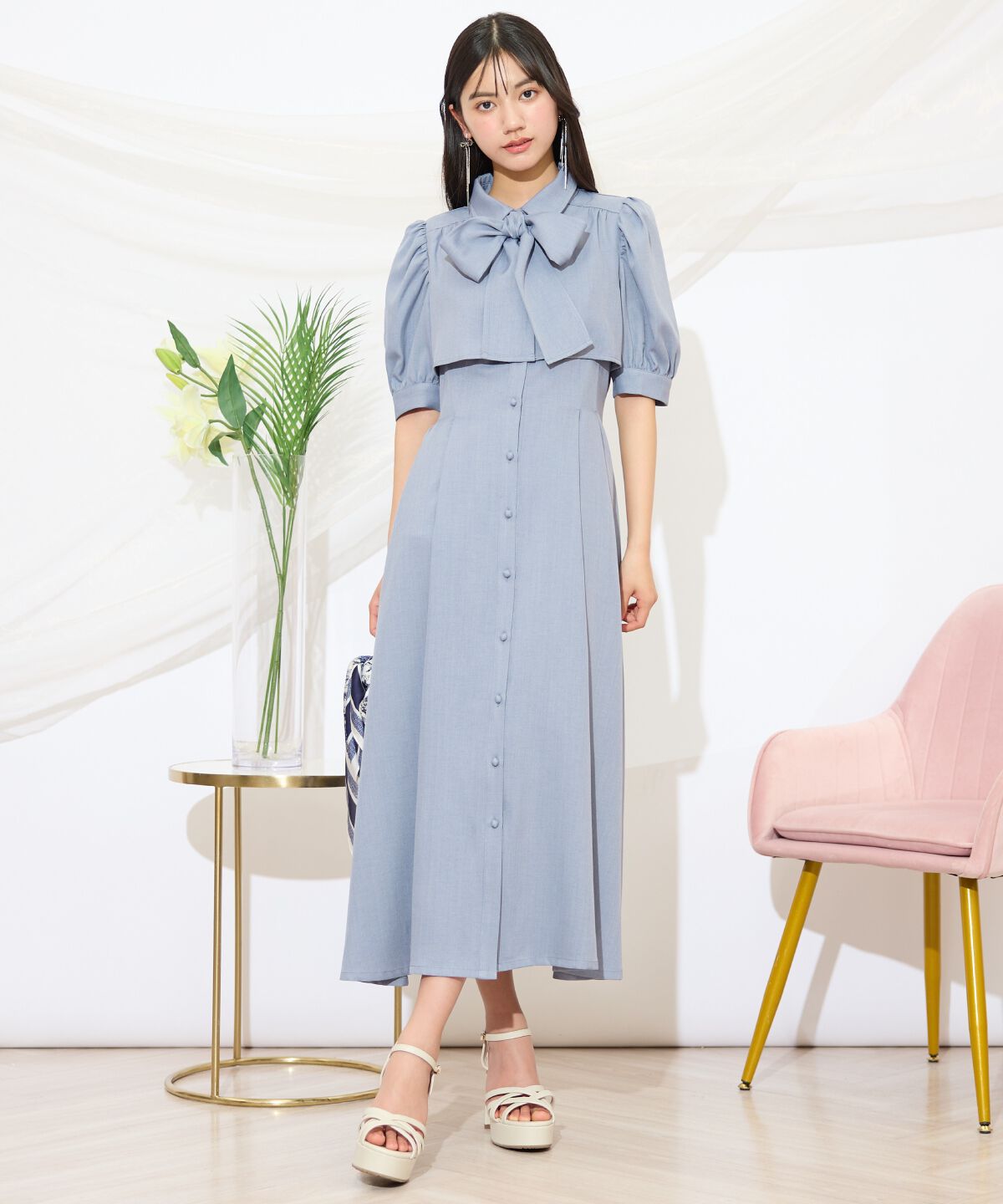 WILLSELECTION「レイヤードライクリボンタイシャツワンピース」|ワンピース|