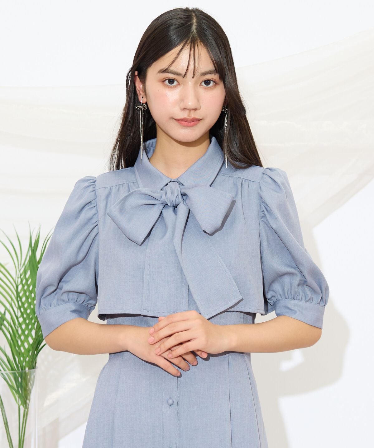 WILLSELECTION「レイヤードライクリボンタイシャツワンピース」|ワンピース|