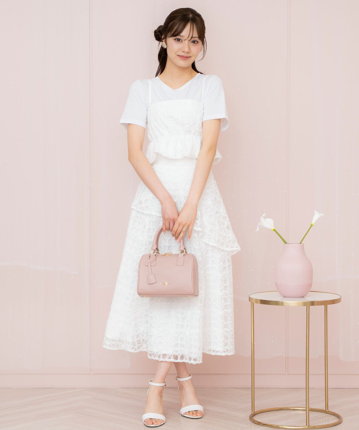 WILLSELECTION「ドットフラワーチュールスカート」|フレア|