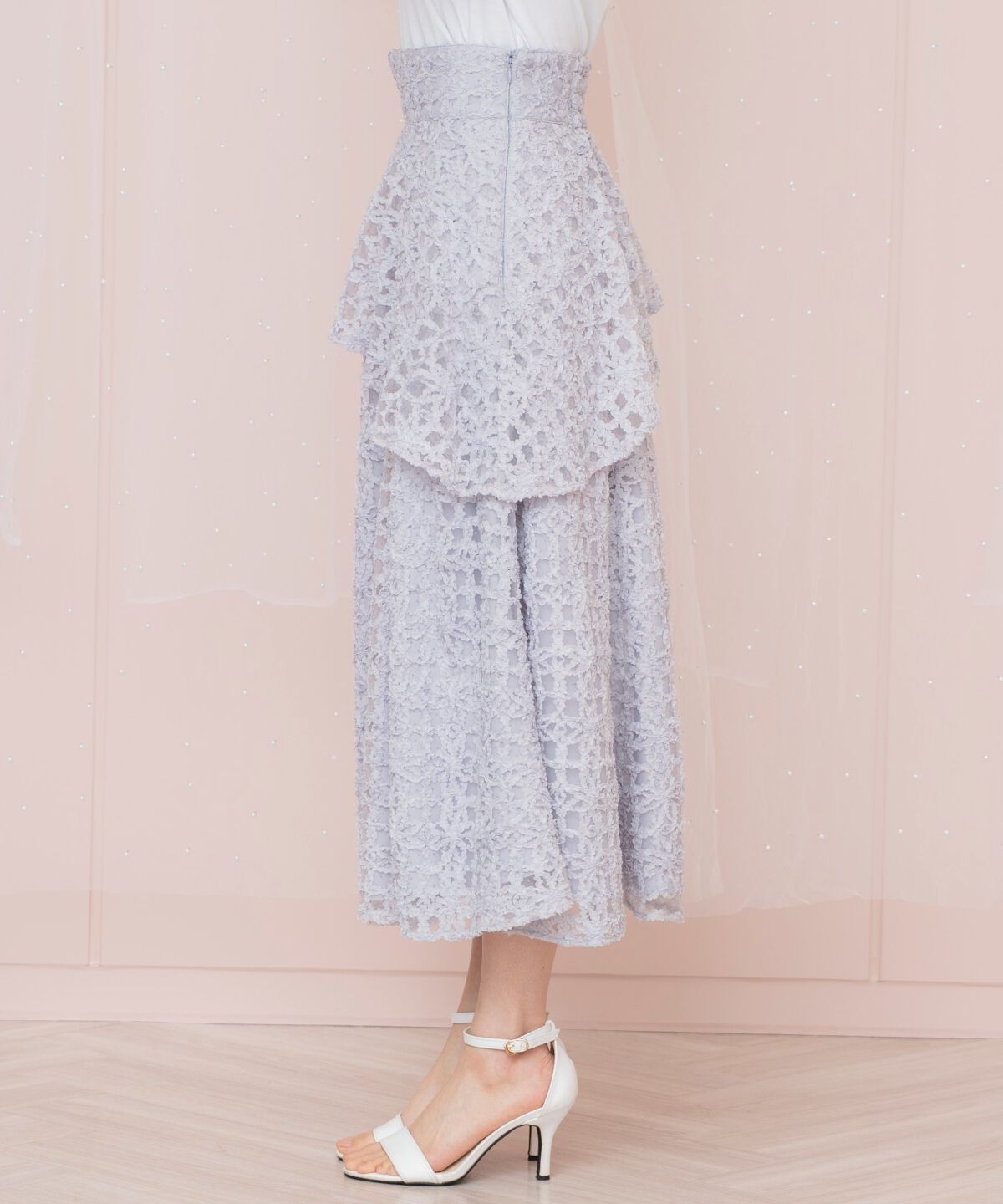 WILLSELECTION「ドットフラワーチュールスカート」|フレア|