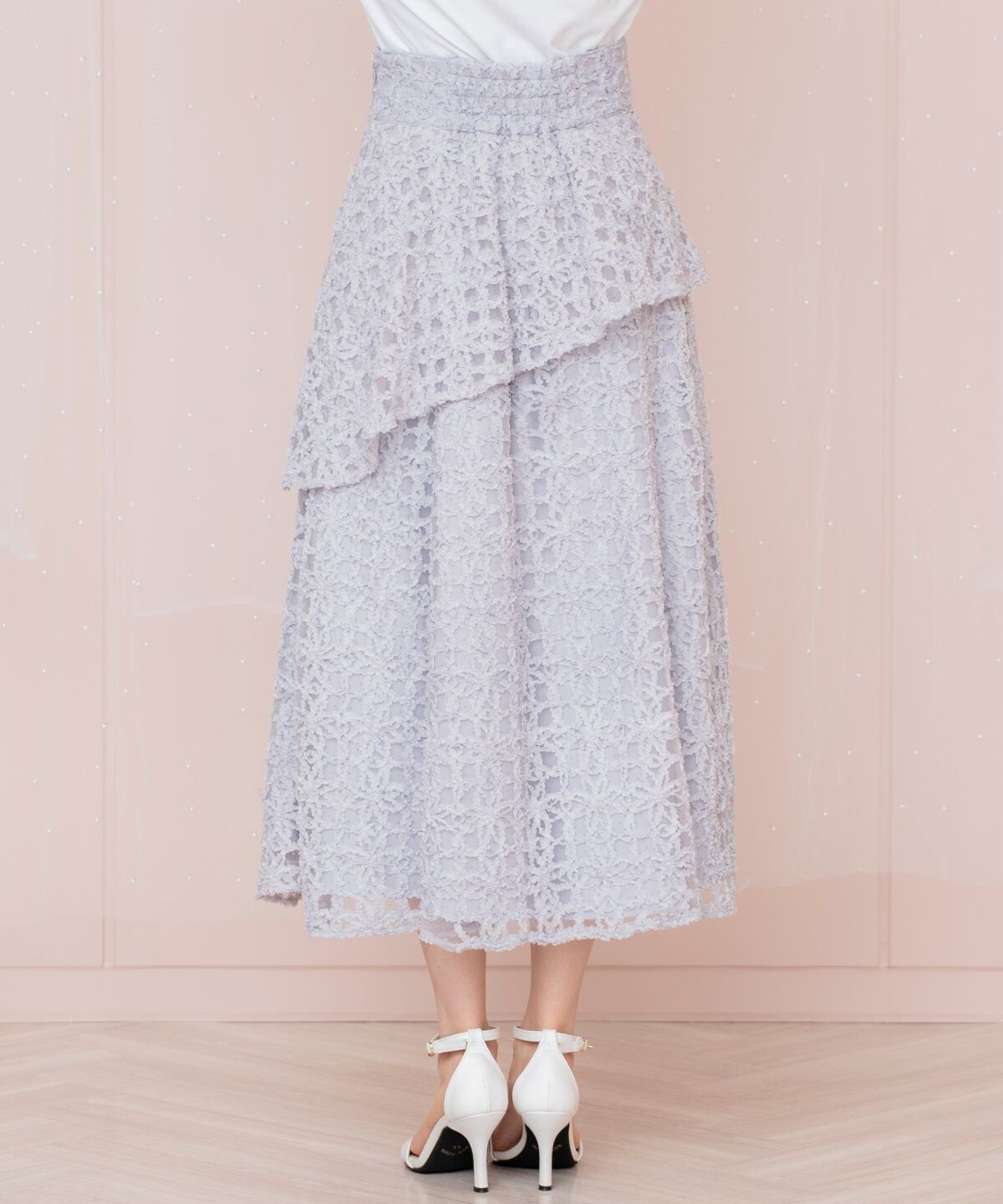 WILLSELECTION「ドットフラワーチュールスカート」|フレア|