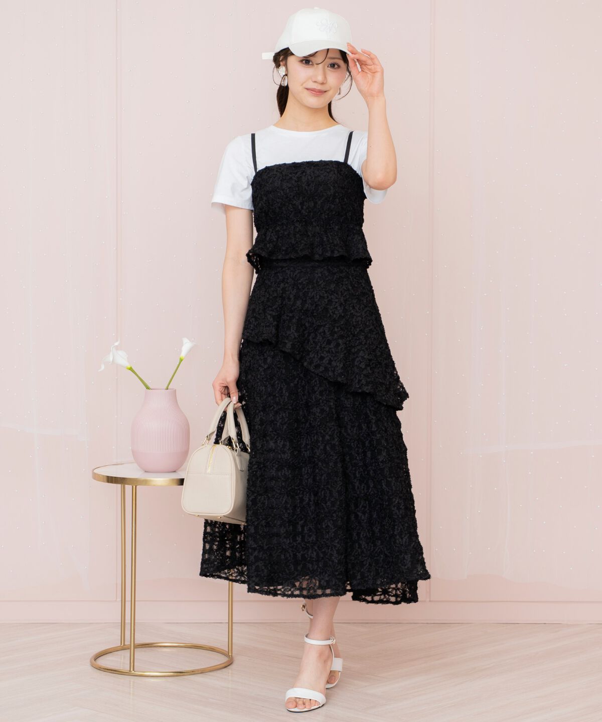 WILLSELECTION「ドットフラワーチュールスカート」|フレア|