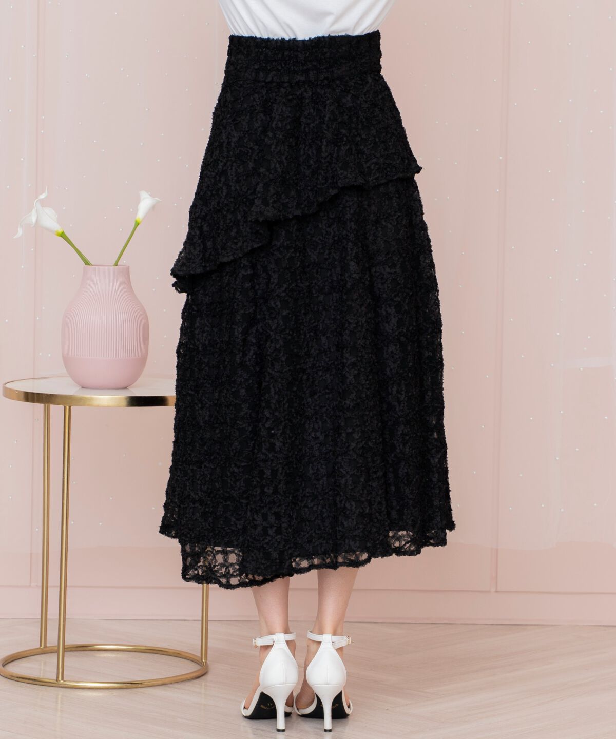 WILLSELECTION「ドットフラワーチュールスカート」|フレア|