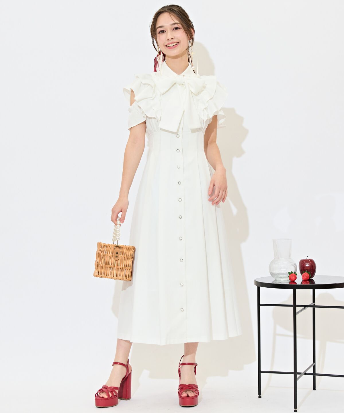 WILLSELECTION「ラッフルスリーブリボンタイワンピース」|ワンピース|