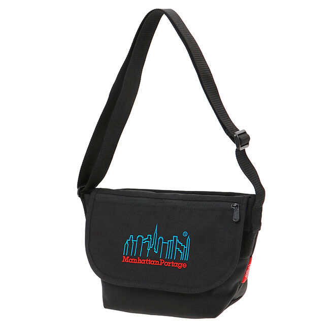Manhattan Portage「Nylon Messenger Bag JR Flap Zipper Pocket 3D Embroidery Neon」|ショルダー・メッセンジャー|