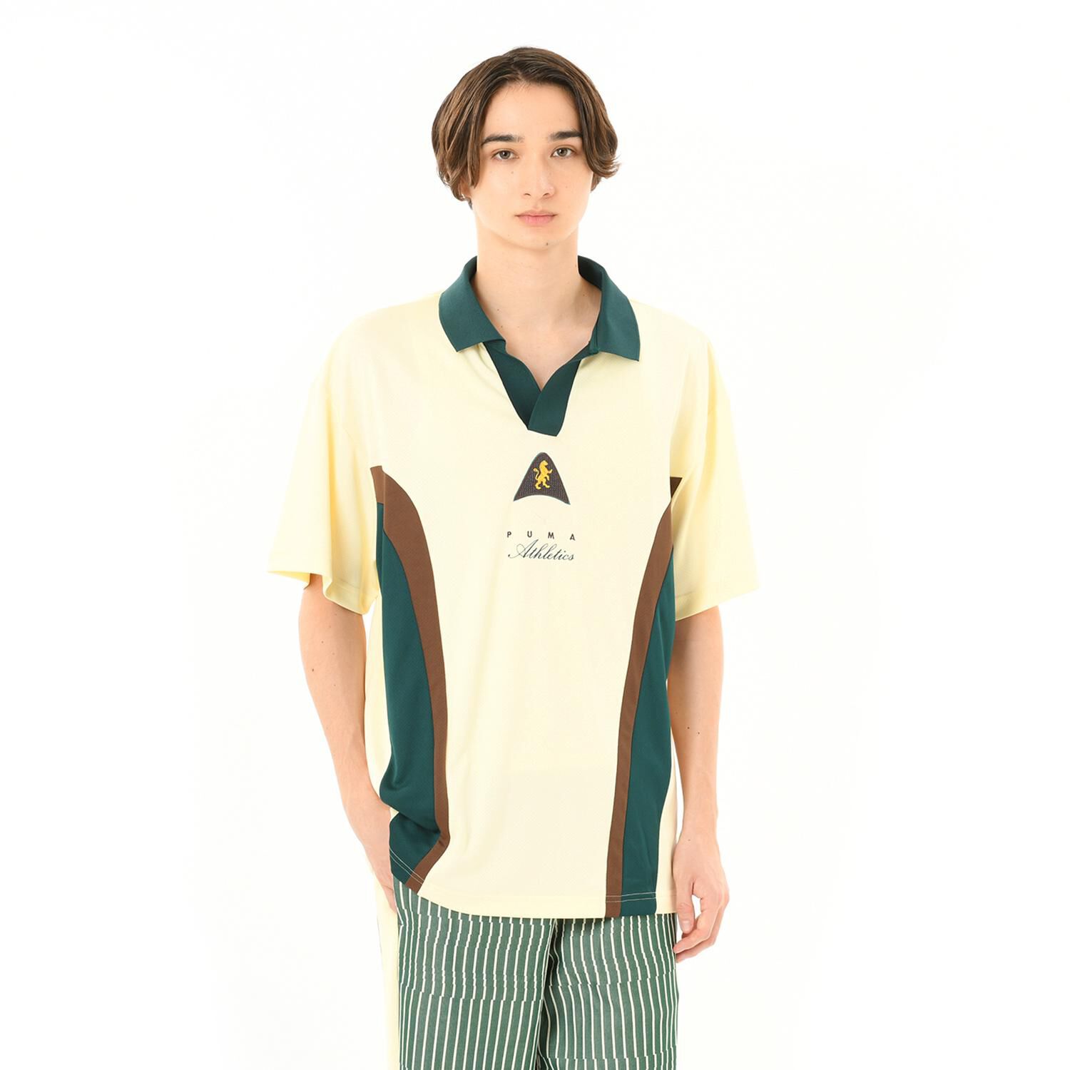 PUMA「【PUMA ｳｪｱ】M THE PLAYERS LANE JERSEY」|Tシャツ・カットソー|イエロー