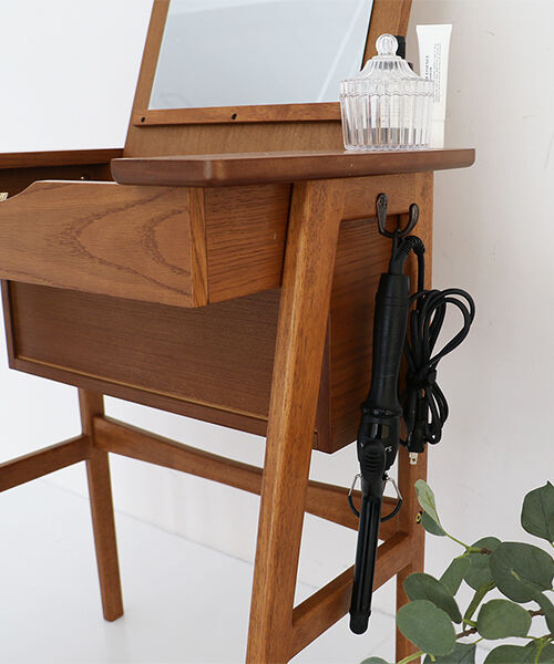  「コンパクトドレッサー toledoドレッサー＆スツールセット」|ミラー|