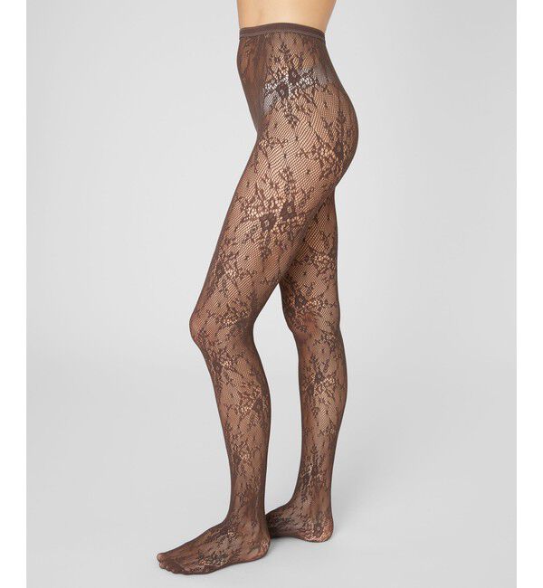 EMMEL REFINES「＜SWEDISH STOCKINGS＞Rosa レース タイツ＜ Select by EMMEL REFINES ＞」|タイツ・ストッキング|DK.BROWN