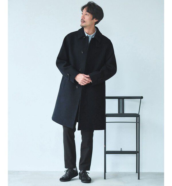 SENTDALE WOOL ステンカラーコートLサイズ　ネイビー SENTDALE WOOL ステンカラーコートLサイズ ネイビー