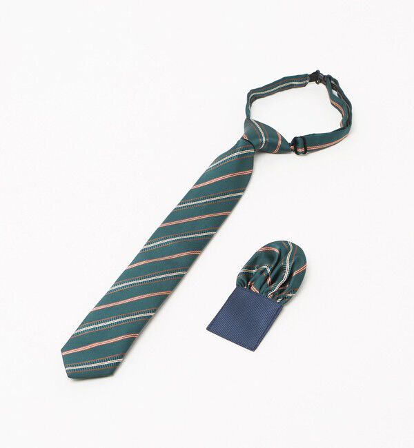 UNITED ARROWS green label relaxing「ネクタイ チーフ セット（ストライプ） / キッズ  手洗い可能」|ネクタイ・蝶ネクタイ|DK.GREEN