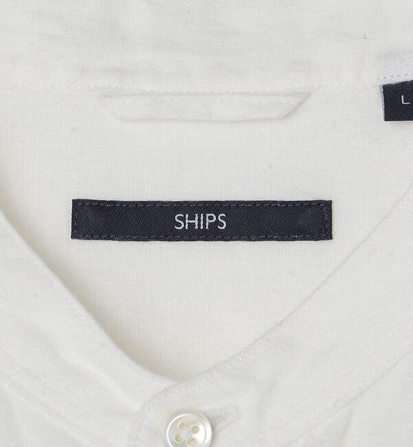 SHIPS「SHIPS: リネン キャンバス リラックスフィット バンドカラーシャツ」|シャツ・ブラウス|