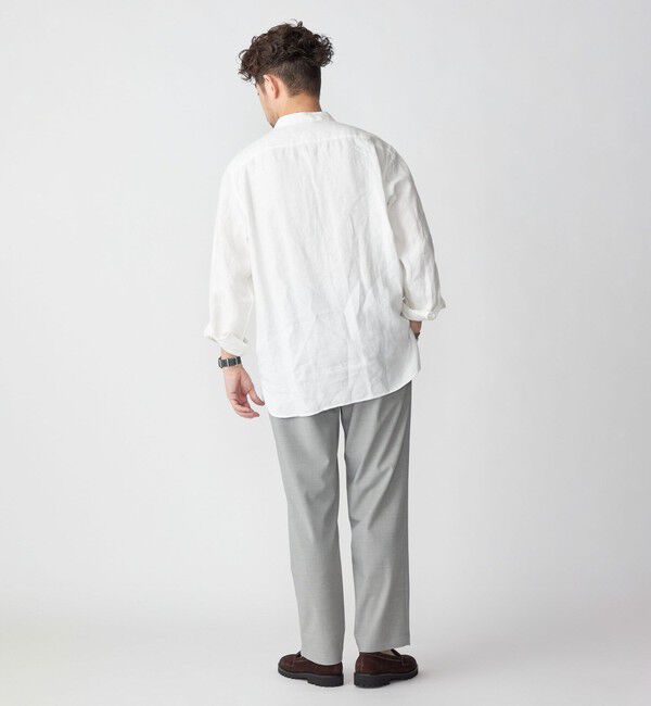 SHIPS「SHIPS: リネン キャンバス リラックスフィット バンドカラーシャツ」|シャツ・ブラウス|