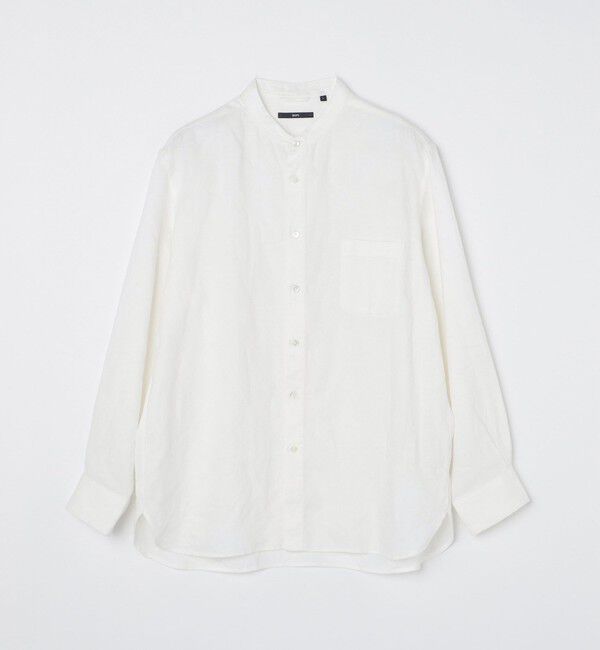 SHIPS「SHIPS: リネン キャンバス リラックスフィット バンドカラーシャツ」|シャツ・ブラウス|