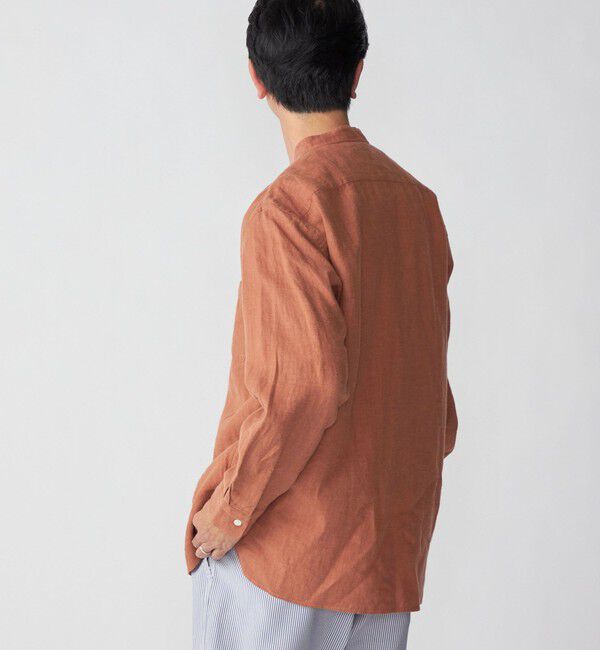 SHIPS「SHIPS: リネン キャンバス リラックスフィット バンドカラーシャツ」|シャツ・ブラウス|