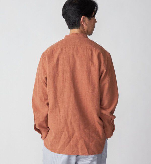SHIPS「SHIPS: リネン キャンバス リラックスフィット バンドカラーシャツ」|シャツ・ブラウス|