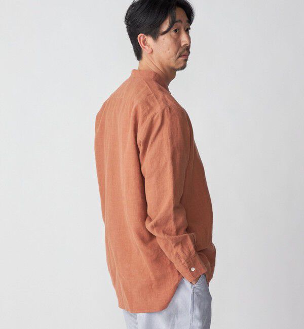 SHIPS「SHIPS: リネン キャンバス リラックスフィット バンドカラーシャツ」|シャツ・ブラウス|