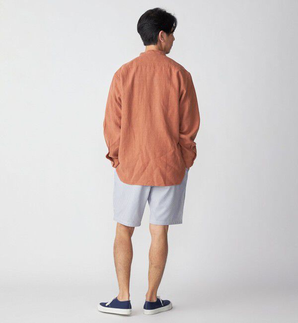 SHIPS「SHIPS: リネン キャンバス リラックスフィット バンドカラーシャツ」|シャツ・ブラウス|