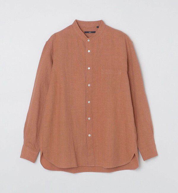 SHIPS「SHIPS: リネン キャンバス リラックスフィット バンドカラーシャツ」|シャツ・ブラウス|