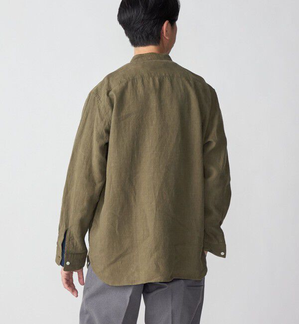 SHIPS「SHIPS: リネン キャンバス リラックスフィット バンドカラーシャツ」|シャツ・ブラウス|