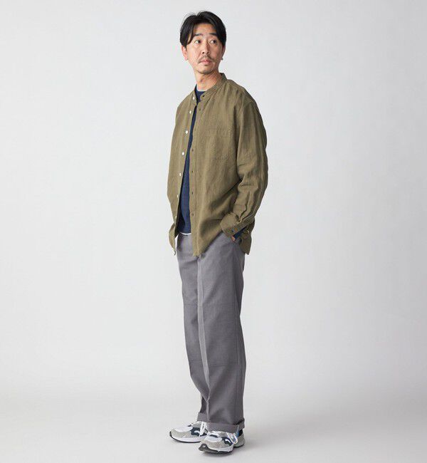 SHIPS「SHIPS: リネン キャンバス リラックスフィット バンドカラーシャツ」|シャツ・ブラウス|