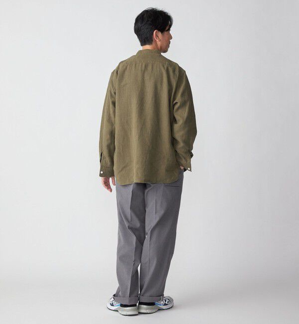 SHIPS「SHIPS: リネン キャンバス リラックスフィット バンドカラーシャツ」|シャツ・ブラウス|