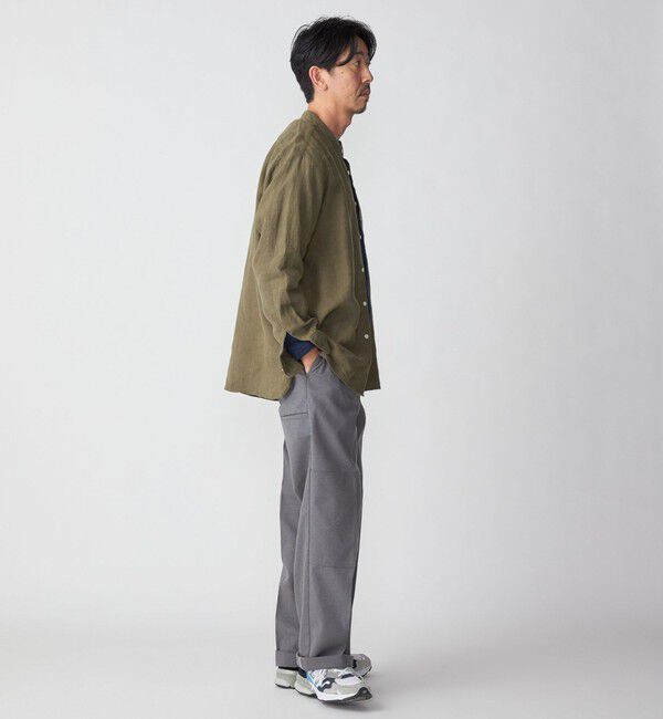 SHIPS「SHIPS: リネン キャンバス リラックスフィット バンドカラーシャツ」|シャツ・ブラウス|