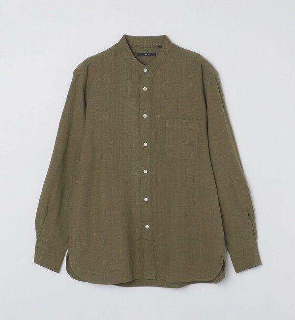 SHIPS「SHIPS: リネン キャンバス リラックスフィット バンドカラーシャツ」|シャツ・ブラウス|